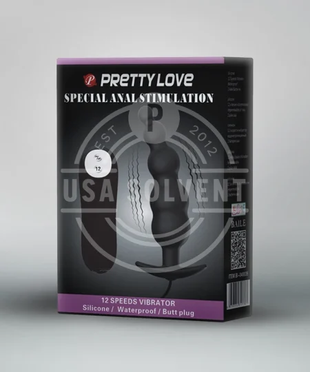 Pretty Love Vibrating Bead Shaped Butt Plug - Black