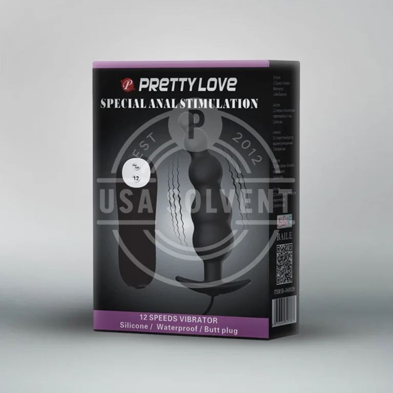 Pretty Love Vibrating Bead Shaped Butt Plug - Black